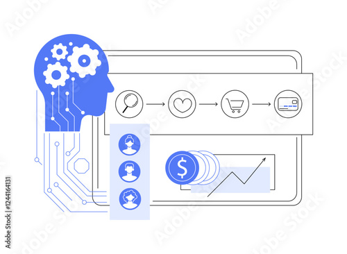 AI-Enhanced Customer Journey Mapping abstract concept vector illustration.