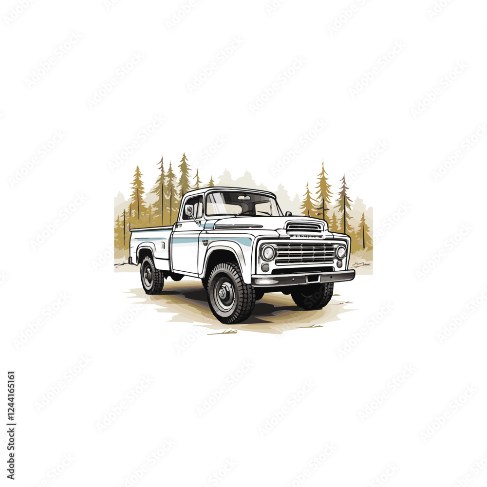 Obraz premium vector illustration of a cartoon truck