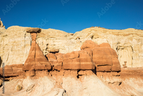 Toadstool Rock Formation in a Desert Landscape