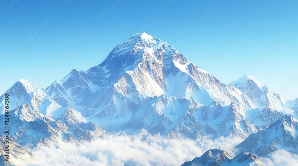3D Illustration of Everest Area 3D Illustration of Everest Area