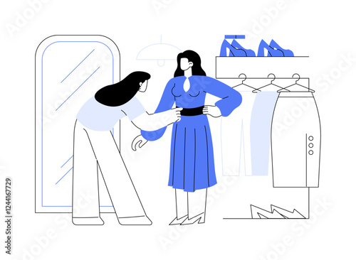 Shopping with a client isolated cartoon vector illustrations.