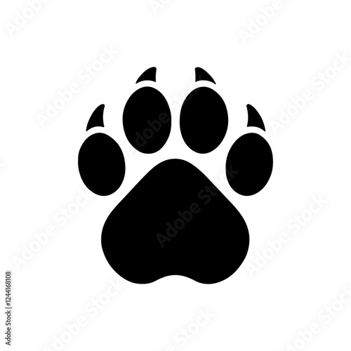 Cougar paw print icon silhouette vector illustration design.