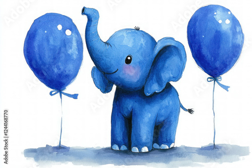 1st Birthday Elephant Illus...