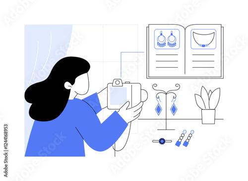 Creating a jewelry catalog isolated cartoon vector illustrations.