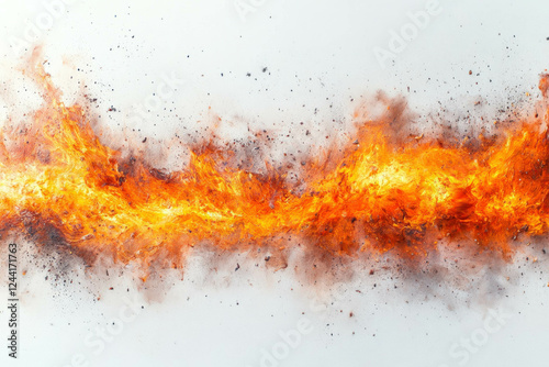 Fire On White Background