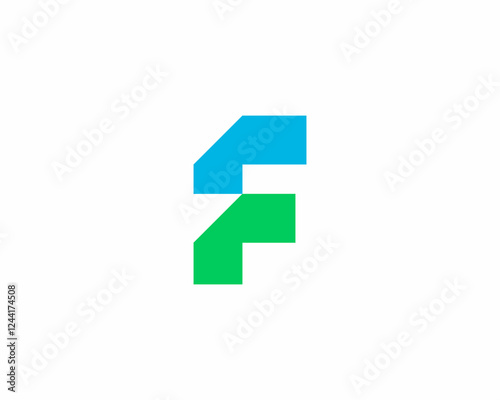 Free Download A letter F from abstract geometric shapes. Creative identity sign.  illustration. - GFXLoad