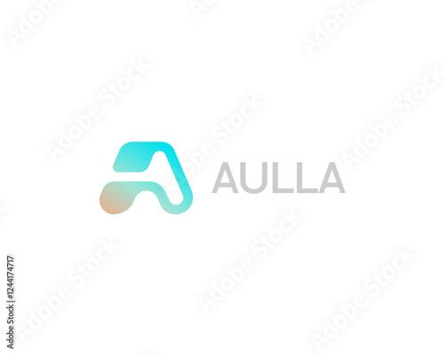 Abstract letter A gradient logo design. Creative bright gradient monogram symbol logotype.  illustration.