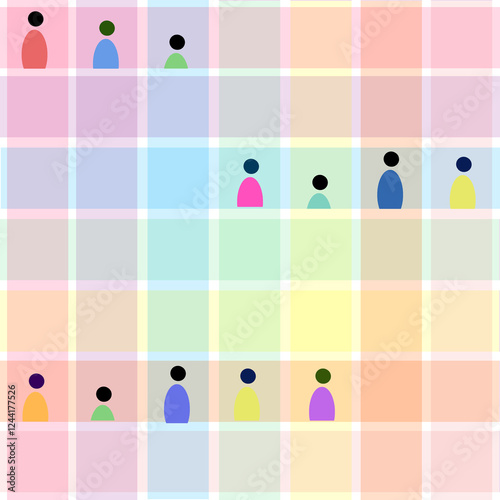 Rainbow color background abstract illustration  -  demographics  striped template. Focus on casting non-Caucasoid demographics for content that
focuses on health and wellness.