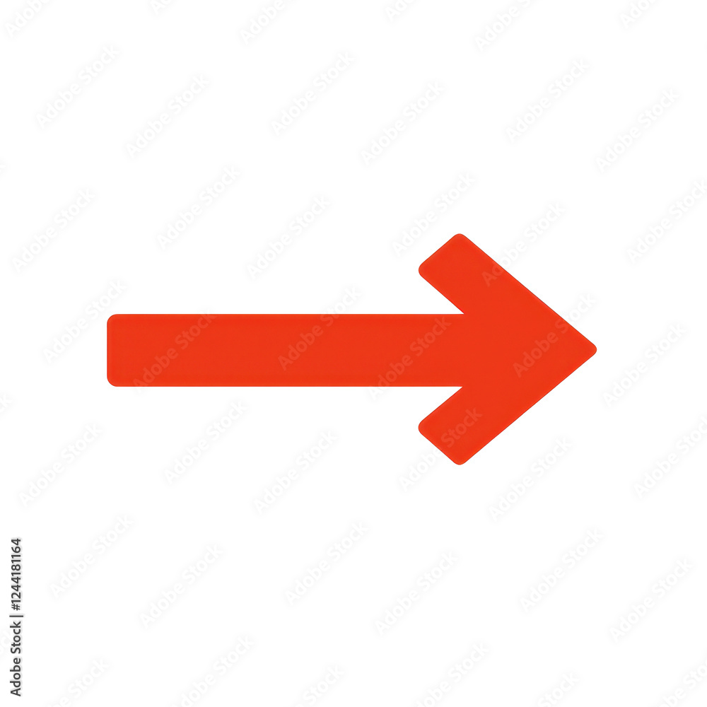Thin red arrow icon in flat design, minimalist style for direction Thin red arrow icon in flat design, minimalist style for direction