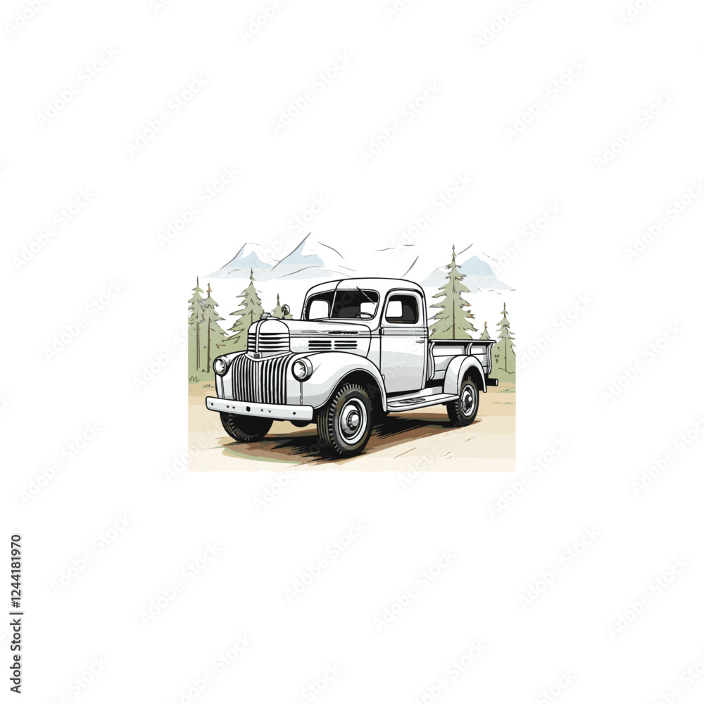 Fototapeta premium vector illustration of a cartoon truck