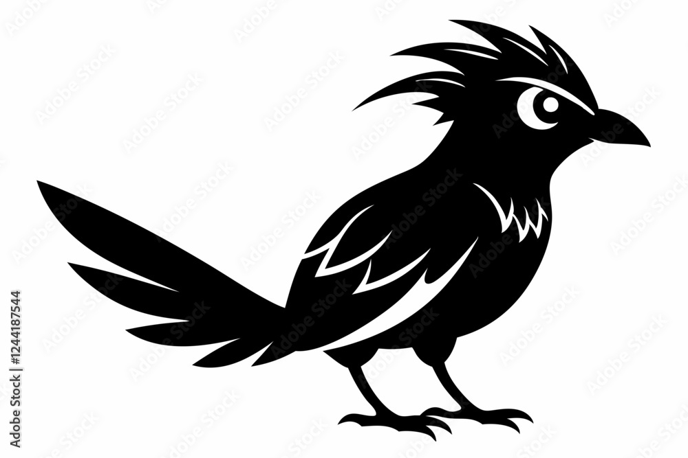 Naklejka premium cuckoo silhouette line art vector illustration with a white background