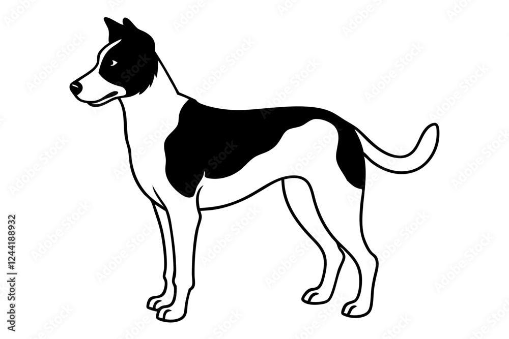 Obraz premium dog silhouette line art vector illustration with a white background