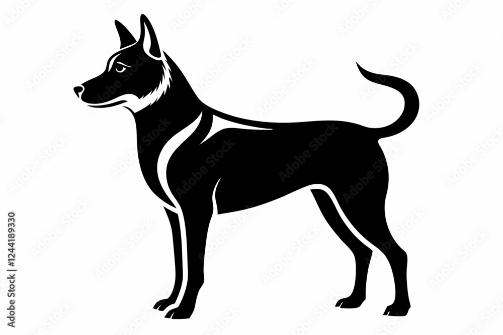 dog silhouette line art vector illustration with a white background dog silhouette line art vector illustration with a white background