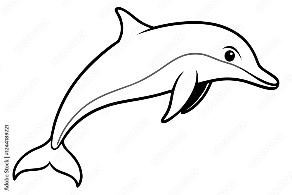 dolphin silhouette line art vector illustration with a white background dolphin silhouette line art vector illustration with a white background