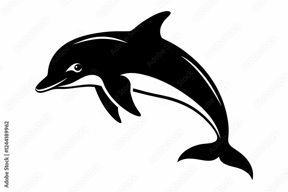 dolphin silhouette line art vector illustration with a white background dolphin silhouette line art vector illustration with a white background