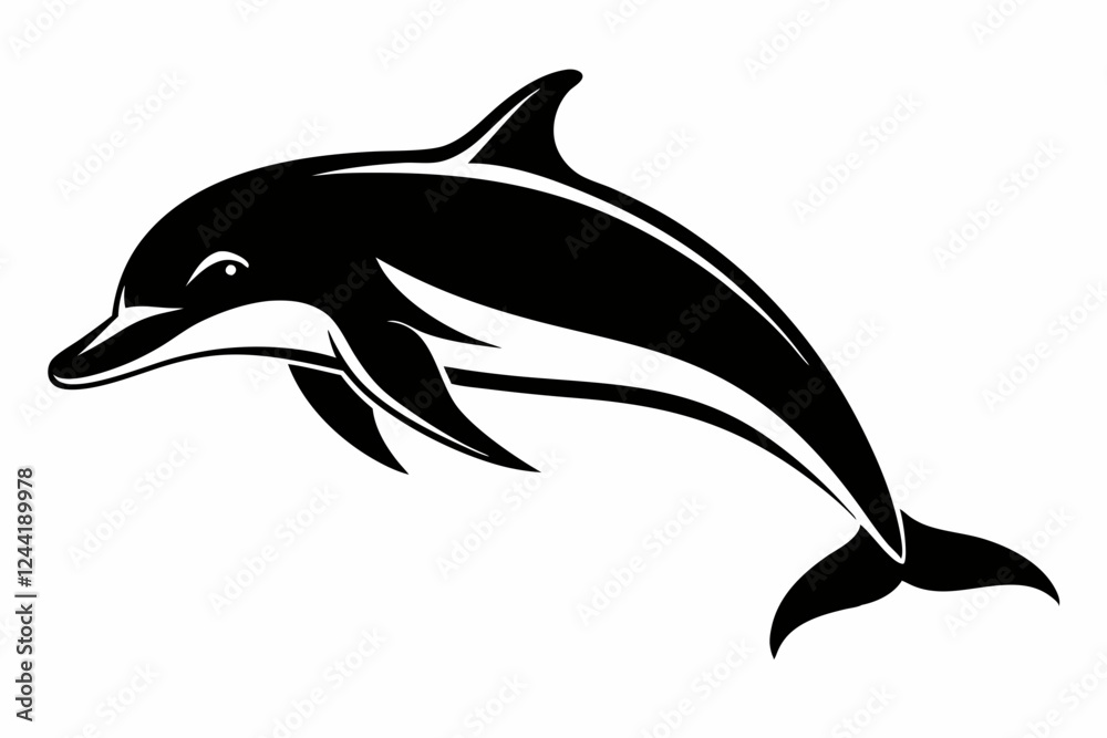 dolphin silhouette line art vector illustration with a white background dolphin silhouette line art vector illustration with a white background