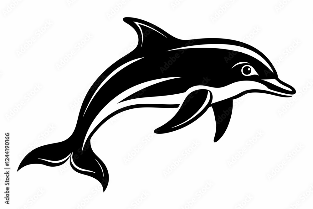 dolphin silhouette line art vector illustration with a white background dolphin silhouette line art vector illustration with a white background