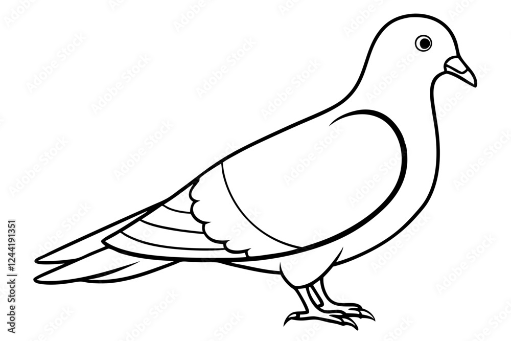 Obraz premium dove silhouette line art vector illustration with a white background