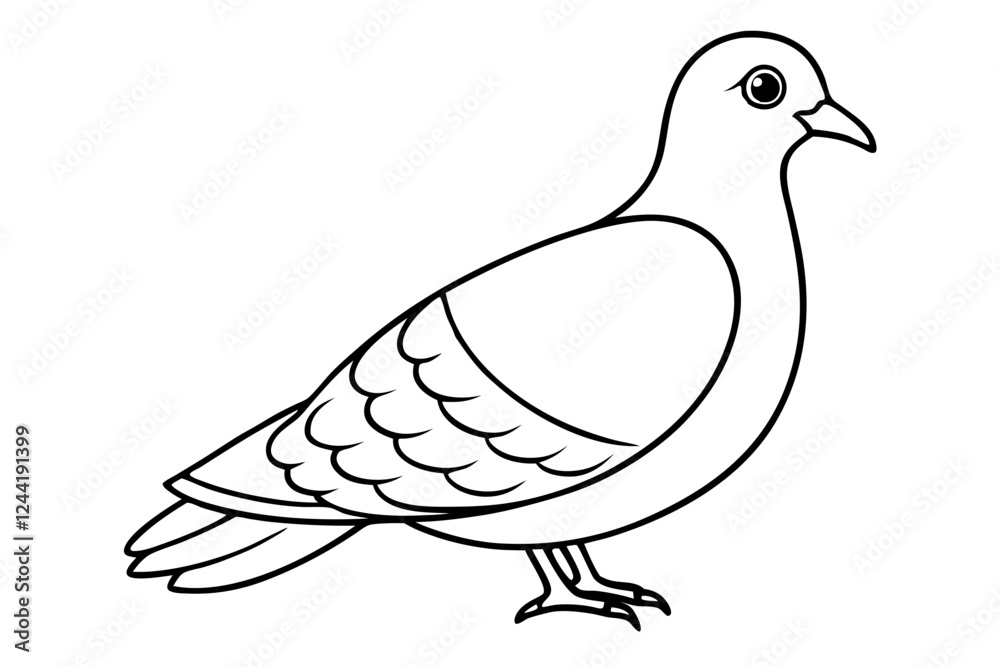 Obraz premium dove silhouette line art vector illustration with a white background