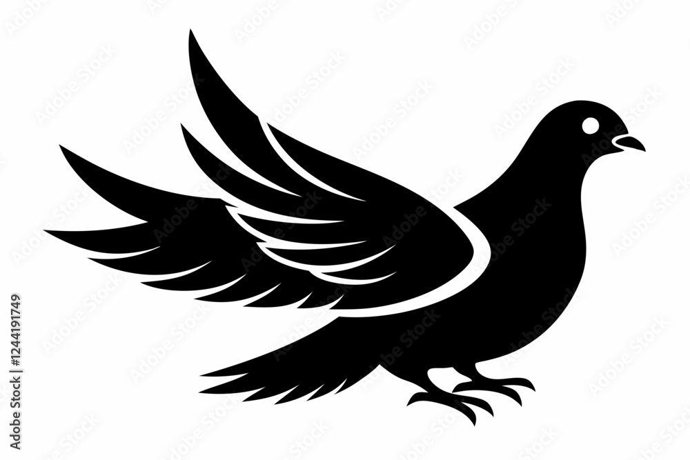 dove silhouette line art vector illustration with a white background dove silhouette line art vector illustration with a white background