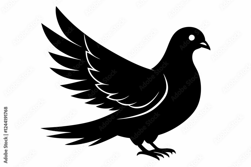 Obraz premium dove silhouette line art vector illustration with a white background