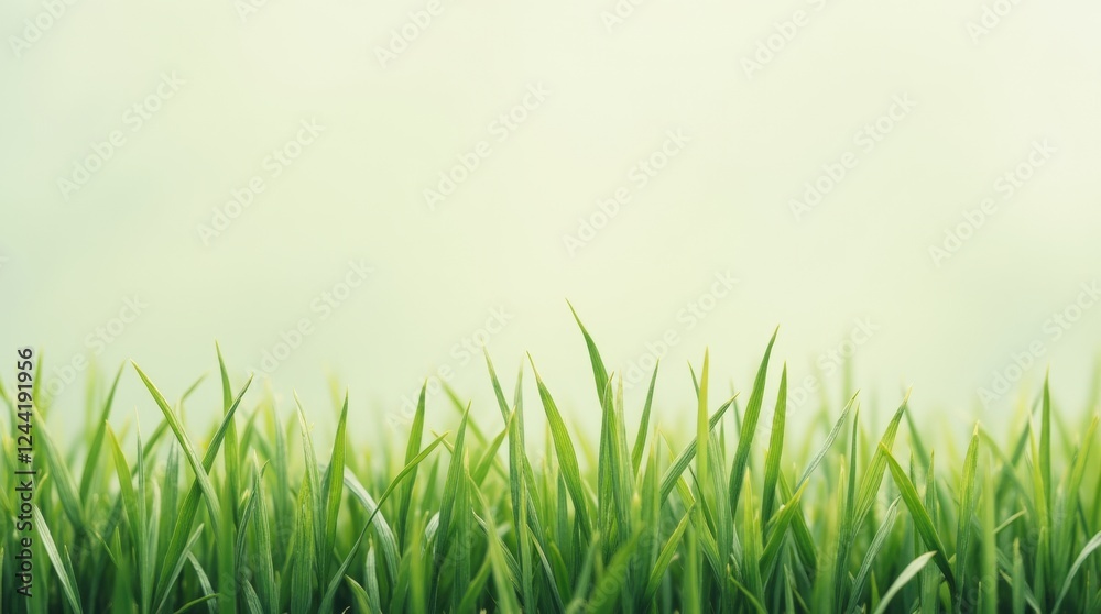 Fototapeta premium Minimalist design featuring a close-up of freshly cut grass