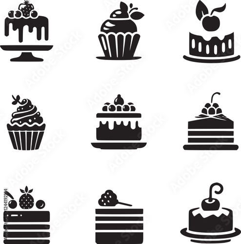 set of cake icons