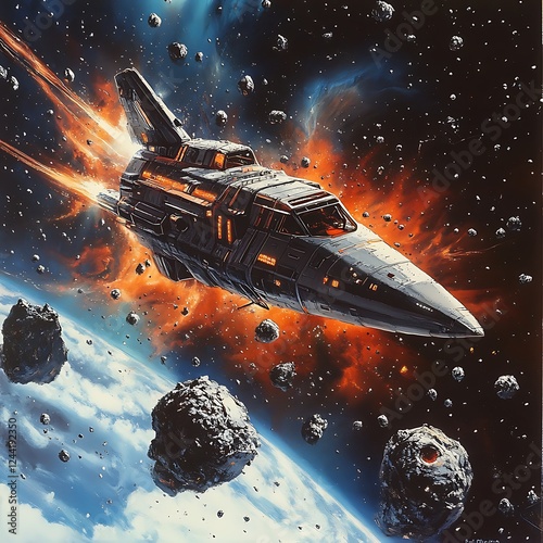 Wallpaper Mural Spacecraft passing moon space majestic rocket propulsion thrilling deep cosmos images Torontodigital.ca