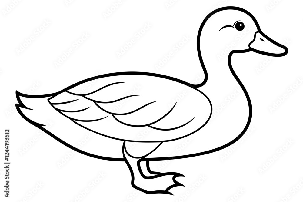 duck silhouette line art vector illustration with a white background duck silhouette line art vector illustration with a white background