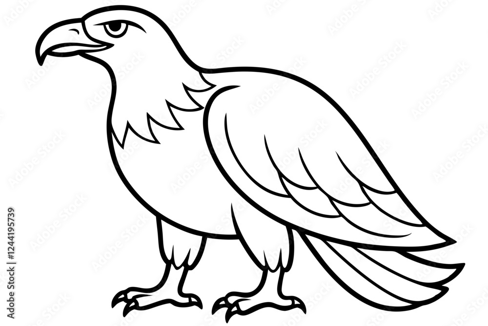 eagle silhouette line art vector illustration with a white background eagle silhouette line art vector illustration with a white background