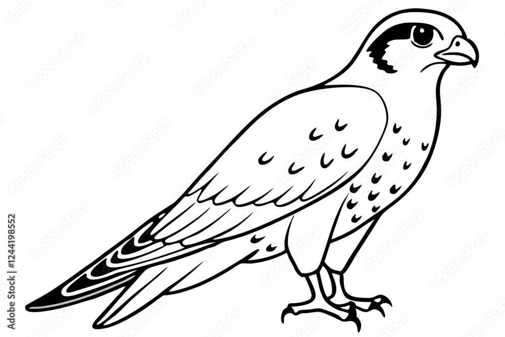 Fototapeta premium falcon silhouette line art vector illustration with a white background