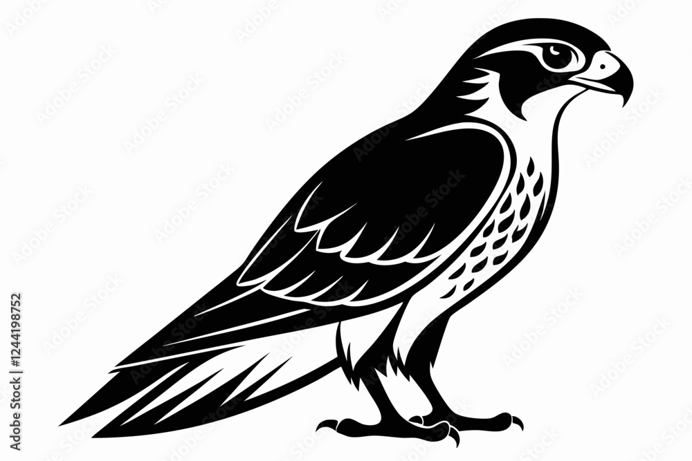 falcon silhouette line art vector illustration with a white background falcon silhouette line art vector illustration with a white background