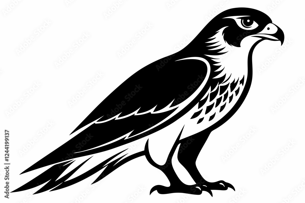 falcon silhouette line art vector illustration with a white background falcon silhouette line art vector illustration with a white background