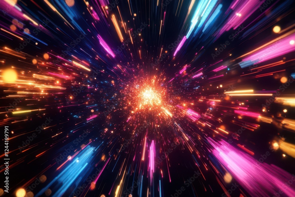 Explosive Beauty of Bright Fireworks Illuminating a Dark Night Sky Explosive Beauty of Bright Fireworks Illuminating a Dark Night Sky