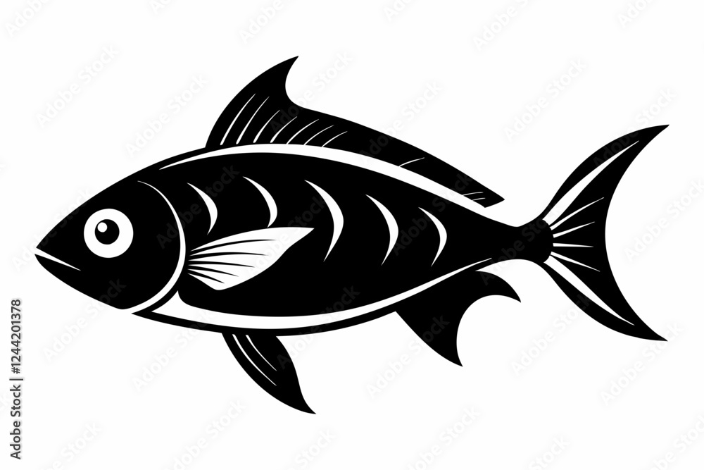 fish silhouette line art vector illustration with a white background fish silhouette line art vector illustration with a white background
