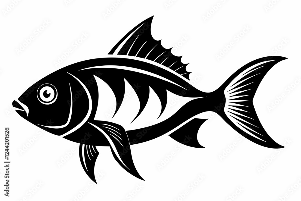 fish silhouette line art vector illustration with a white background fish silhouette line art vector illustration with a white background