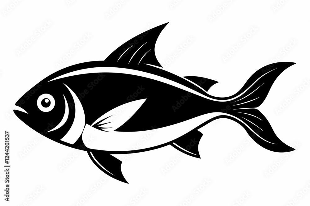fish silhouette line art vector illustration with a white background fish silhouette line art vector illustration with a white background