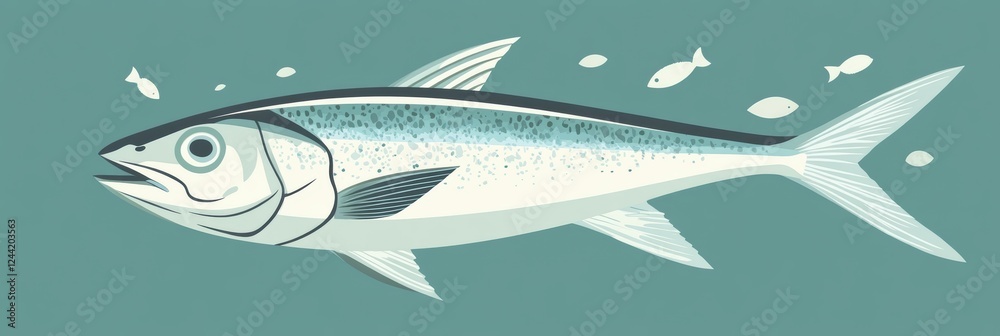 Fototapeta premium Creative graphic layout featuring a fresh fish design for advertisements