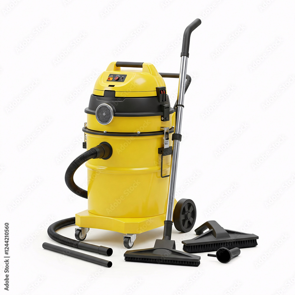 Vacuum cleaner isolated on white background. 3d rendering. Vacuum cleaner isolated on white background. 3d rendering.
