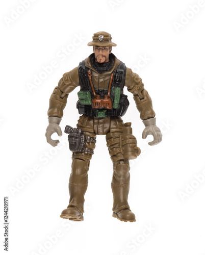 American soldier figurine isolated on white background