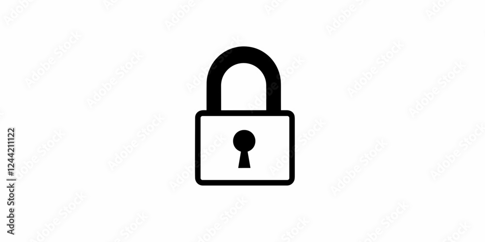 Locked padlock on a white background Locked padlock on a white background