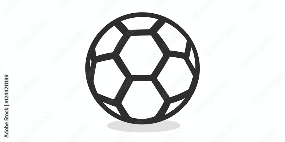 Soccer ball graphic design in minimalistic style