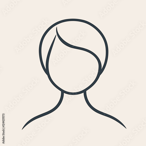 Minimalist outline of a person's head and shoulders