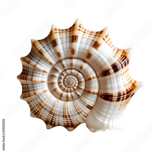 Spiral seashell isolated on transparent background