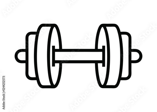 barbell icon, dumbbell silhouette vector illustration 