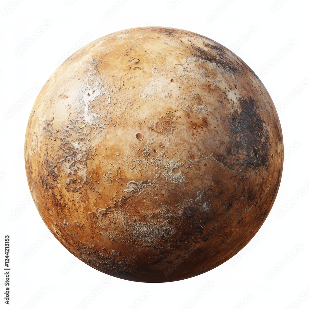 Fototapeta premium of Mercury, the closest planet to the Sun, isolated on a white background