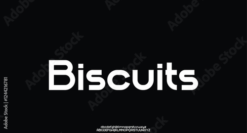 Biscuits, Sport Modern Future bold Alphabet Font Logo. Typography urban italic style fonts technology, sport, movie brand and logos. vector illustration
