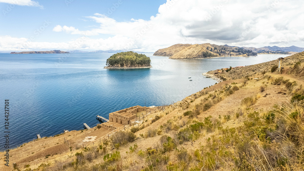 Obraz premium Sun island in Titikaka lake Bolivia