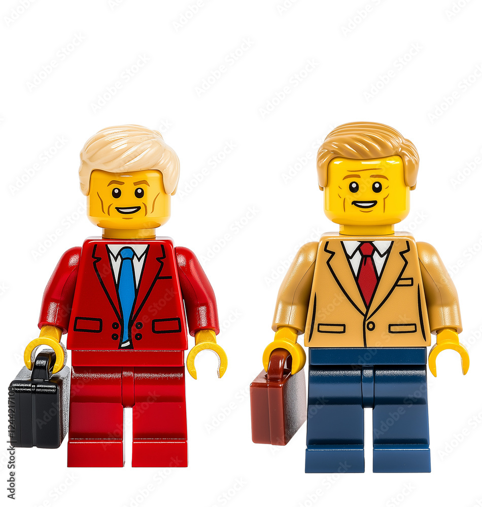 Obraz premium Two lego figures - Old businessmen with briefcase
