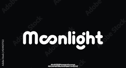 Moonlight, modern creative alphabet. Future fonts style. Typography uppercase and lowercase fonts. vector illustration
